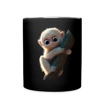 Gibbon Monkey Whitehand Gibbon Monkey Cute Lar Gibbons - Full Colour Mug - black - Front