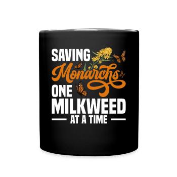 Sauver les monarques, une asclépiade à la fois Papillon - Mug uni - noir - Devant