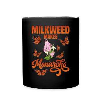 L’asclépiade fait des monarques Plantes Papillon - Mug uni - noir - Devant