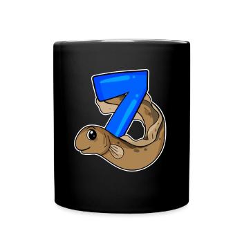 Motif 7ème anniversaire Anguille - 7 ans - Mug uni - noir - Devant