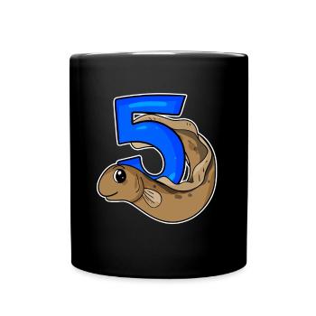 5th Birthday Motif Pisces - 5 years - Full Colour Mug - black - Front