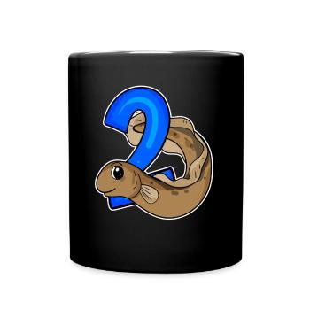 2 Birthday Motif Fish - Two Years Old - Full Colour Mug - black - Front