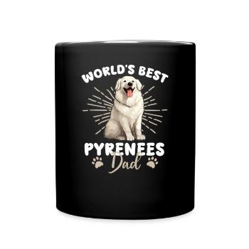 Pyrenean Mountain Dog Great Pyrenees Dad - Full Colour Mug - black - Front
