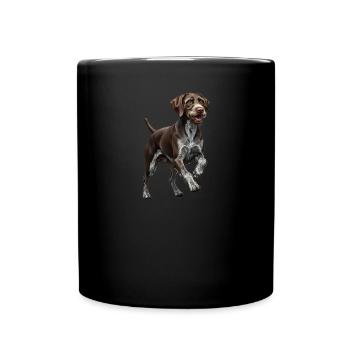 German Wirehaired I Hunting Dog Pointing Dog Motif for - Full Colour Mug - black - Front