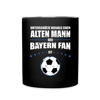 Alter Mann - Bayern Fan | Retro Vintage - Tasse einfarbig - Schwarz - Vorne