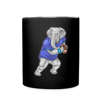 Elephant American Football Sport - Full Colour Mug - black - Front
