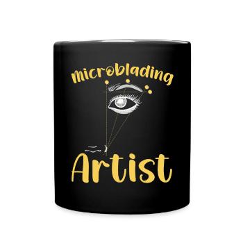 Artiste des cils Amant des cils - Mug uni - noir - Devant