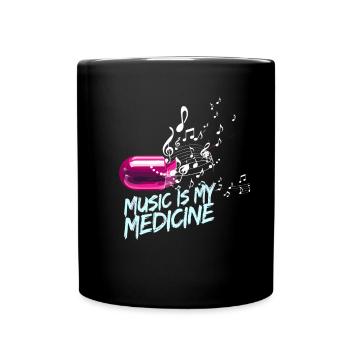 Musik ist meine Medizin für Musikliebhaber - Tasse einfarbig - Schwarz - Vorne