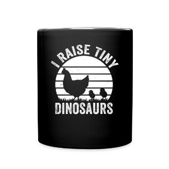 Funny Farmer Dino Farmer - I Raise Tiny Dinosaurs - Tasse einfarbig - Schwarz - Vorne