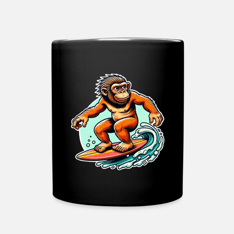 Neandertaler Surfen Surfer - Tasse einfarbig - Schwarz