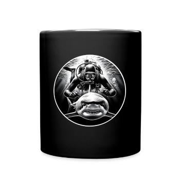 Taucher Tauchen - Tasse einfarbig - Schwarz - Vorne