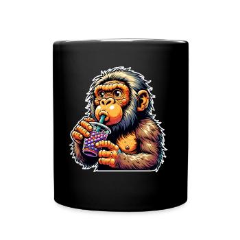 Thé à bulles de Néandertal - Mug uni - noir - Devant