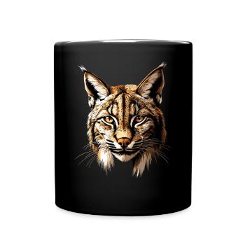 Luchs Lynx Wildkatze Raubkatzen Katzen Süße Luchse - Tasse einfarbig - Schwarz - Vorne