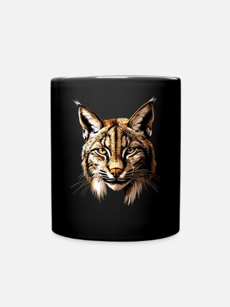 Luchs Lynx Wildkatze Raubkatzen Katzen Süße Luchse - Tasse einfarbig - Schwarz