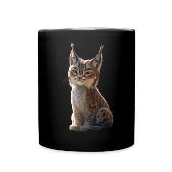 Luchs Lynx Wildkatze Raubkatzen Katzen Süße Luchse - Tasse einfarbig - Schwarz - Vorne