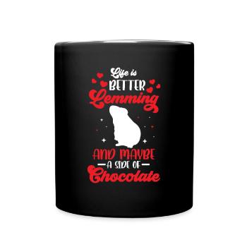 Lemmings and Chocolate Vole Lemming - Full Colour Mug - black - Front