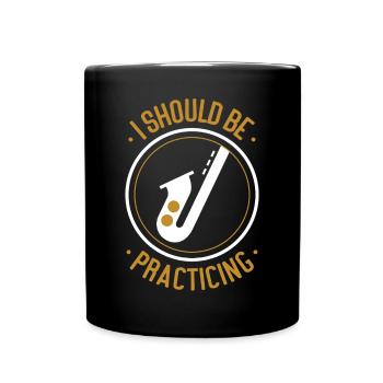 Saxophones I Should Be Practicing - Full Colour Mug - black - Front