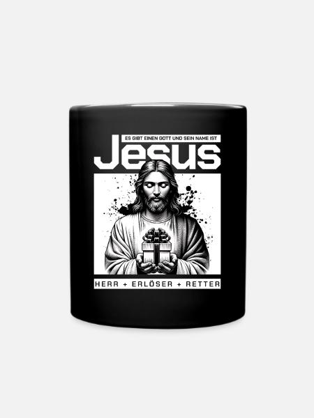 Jésus, Seigneur et Sauveur - Mug uni - noir