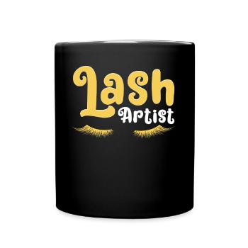 Artiste des cils Amant des cils - Mug uni - noir - Devant