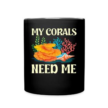 coral reef coral aquarium aquarist mine - Full Colour Mug - black - Front