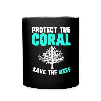 coral reef coral aquarium aquarist corals - Full Colour Mug - black - Front