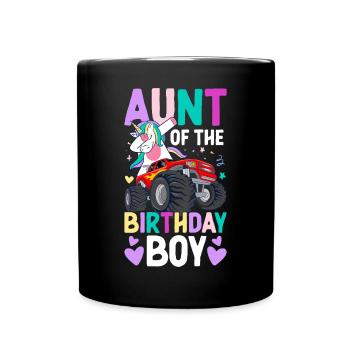Camion monstre de tante de garçon d’anniversaire - Mug uni - noir - Devant