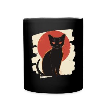 Black cat - Full Colour Mug - black - Front