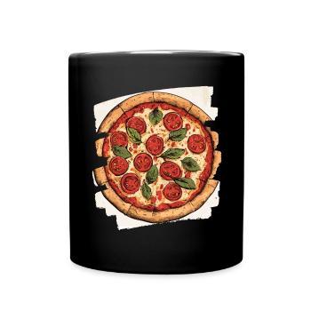 Pizza Retro - Full Colour Mug - black - Front