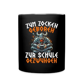 Born to gamble Forced to go to school Vikings - Full Colour Mug - black - Front
