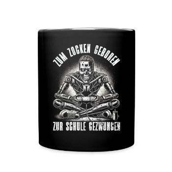 Nés pour jouer, forcés d’aller à l’école, les robots - Mug uni - noir - Devant