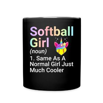 Softball Girl Same As A Normal Girl Weibliche - Tasse einfarbig - Schwarz - Vorne