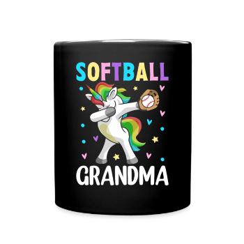 Softball Grandma Female Softball Player Graphic - Full Colour Mug - black - Front