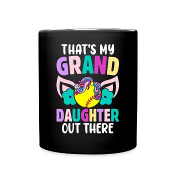 Softball Grand-père Mamie C’est ma petite-fille - Mug uni - noir - Devant
