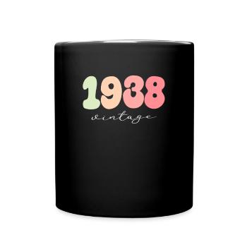 Geburtstag Geburtsjahr 1938 - Tasse einfarbig - Schwarz - Vorne