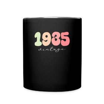 Geburtstag Geburtsjahr 1935 - Tasse einfarbig - Schwarz - Vorne