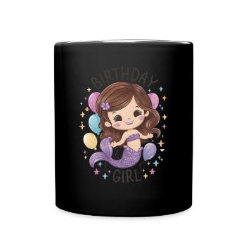 Birthday Girl Mermaid - Full Colour Mug - black - Front