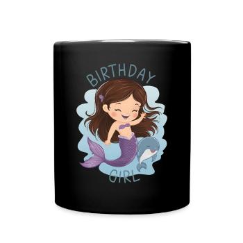 Birthday Girl Mermaid - Full Colour Mug - black - Front