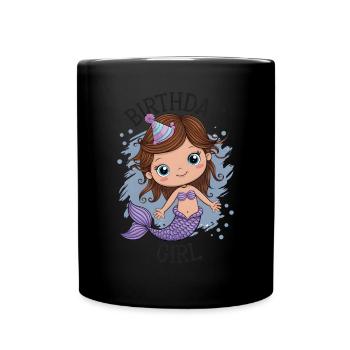 Birthday Girl Mermaid - Full Colour Mug - black - Front