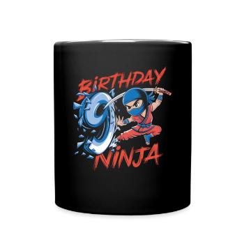 This Little Ninja Is 9 Birthday T-Shirt - Full Colour Mug - black - Front