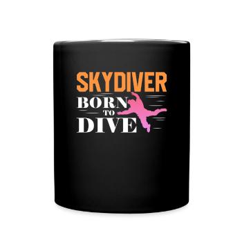 Skydive Skydiver Skydiving Parachute Gift - Full Colour Mug - black - Front