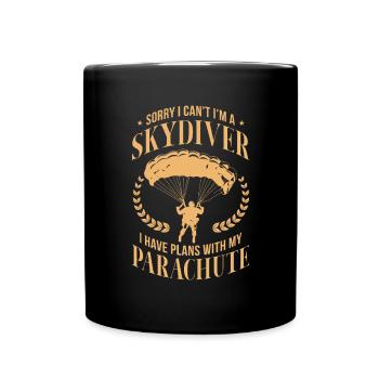 Skydive Skydiver Skydiving Parachute Gift - Full Colour Mug - black - Front