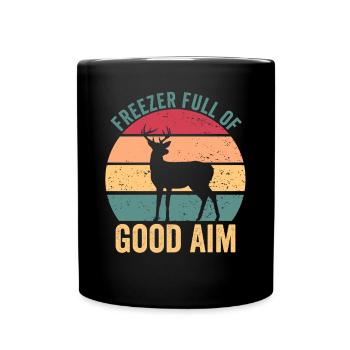 Gefrierschrank voller guter Zieljäger-Männerjagd - Tasse einfarbig - Schwarz - Vorne