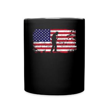 Saxophones American Flag - Full Colour Mug - black - Front