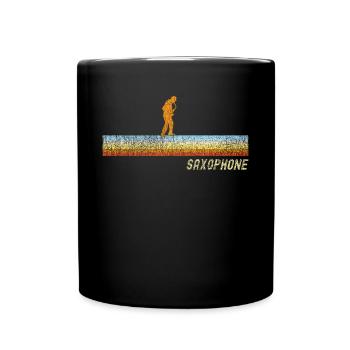 Saxophone Retro Vintage Saxophone - Tasse einfarbig - Schwarz - Vorne