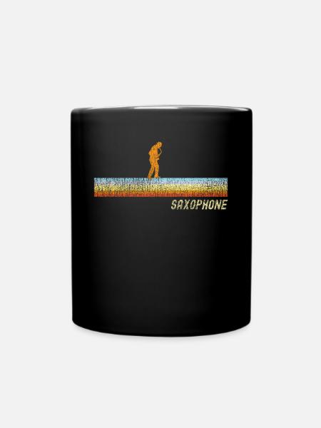 Saxophone Retro Vintage Saxophone - Tasse einfarbig - Schwarz