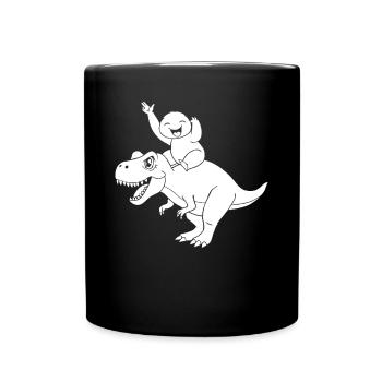 Funny Dinosaur Cute Sloth Dino - Tasse einfarbig - Schwarz - Vorne