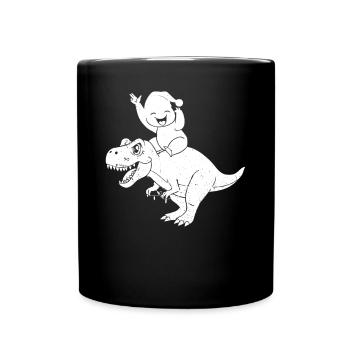 Noël Drôle Dinosaure Mignon Paresseux Dino - Mug uni - noir - Devant