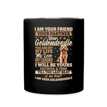 Goldendoodle Dog Owner - Full Colour Mug - black - Front