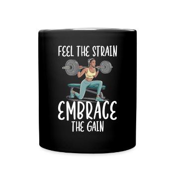 Bulgarian Squat Exercise Fitness Workout Gym - Full Colour Mug - black - Front