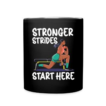 Bulgarische Kniebeuge Übung Fitness Workout Fitnessstudio - Tasse einfarbig - Schwarz - Vorne